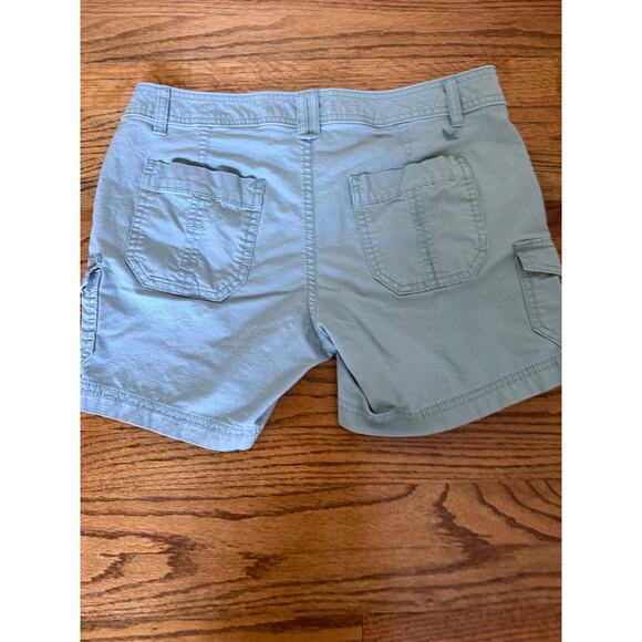 Eddie Bauer Ladies 2P Blue Gray Shorts 98% Cotton Pockets Button Zip Closure - Picture 5 of 11